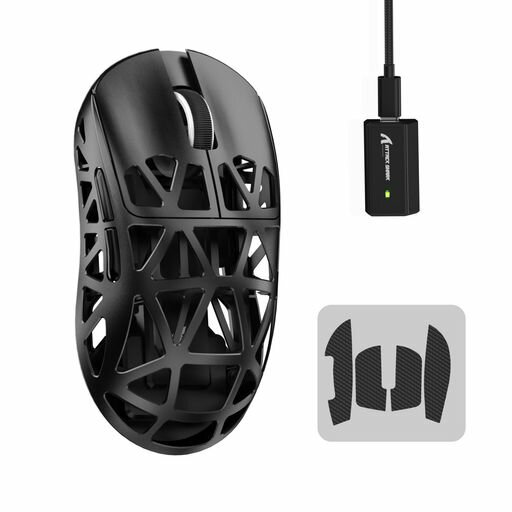 MAMBASNAKE×ATTACK SHARK R2 マグネシウム合金マウス ゲーミングマウス 8Kマウス PIXART PAW3950 光センサー 47G 超軽量 3モード接続 BLUETOOTH/2.4Gワイヤレス/USB-C有線 ダブルチャンネル