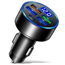 TOORQRカーチャージャーシガーソケット増設車載充電器USB-C&USB【66W5ポート】PD20W+QC3.0ポートカー用品電圧計軽量化急速充電LED表示