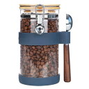 KKCコーヒー豆キャニスターガラスコーヒー豆保存容器付属のスプーン密閉気密ボトル保存瓶食品保存ボトル密封容器貯蔵砂糖紅茶珈琲豆海藻ガラスびん1200ML青い