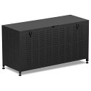 「MONCA」ゴミ箱屋外庭用350L大容量工具不要組立簡単ゴミステション大きい収納ボックスごみ収集ボックスカラス除けカラスや野良猫からゴミを守る荒らし防止分別箱屋外収納庫アジャスタ…