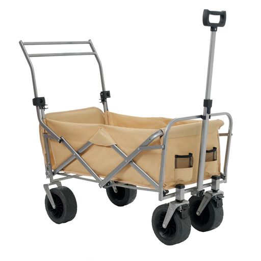 オーエスジェイ(OSJ)両手ハンドルキャリーワゴンアウトドアワゴン後ろ開け折りたたみコンパクトベージュ(4)