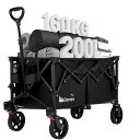 Gonexポータブルカート大容量200L高耐荷重160kgキャリーワゴン折りたたみキャリーカートアウトドアキャンプレジャー自立式収納釣りキャンプ運動会など-ブラ...