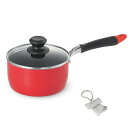 J-kitchens片手鍋16cm強化ガラス蓋付ガスIH対応ゴールドマーブルふっ素樹脂加工オリジナルTシャツ型缶オープナー付