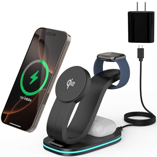 【2025新登場】QI2認証ワイヤレス充電器3IN1MAG-SAFE式アップルウォッチ充電器マグネット式急速充電15WスタンドI-PHONE16/15/14/13/12シリーズI-WATCH 【2025新登場】QI2認証ワイヤレス充電器3IN1MAG-SAFE式アップルウォッチ充電器マグネット式急速充電15WスタンドI-PHONE16/15/14/13/12シリーズI-WATCH