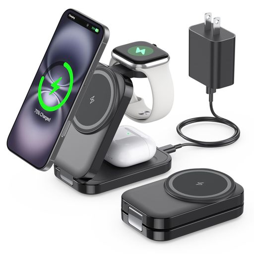 TEPNICAL3IN1MAGSAFEŴޤ߼Ķѥȥ磻쥹Ŵ®2.5-10WϥIPHONE16/15/...