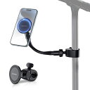 音楽スタンド電話ホルダーマグネット式フィットネスバイク用クリップスマホアームスタンド360°回転角度調整iPhone15141312ProMaxPlusMag-Safeケース&すべての携帯電話に対応外径15~45mm用