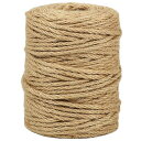 TENN WELL 4MM 太い 麻ロープ 50M 麻縄キャットタワーの補修 ジュート 麻紐 園芸 梱包 手作り 猫爪とぎ修理などに (茶色)