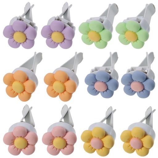 12個デイジーフラワーエアベントカークリップセット、かわいい花車芳香剤装飾エアコンアウトレットクリ..