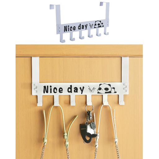 Aikennドアハンガードア掛けハンガー壁掛けハンガー6連フックハンガーフック扉フックドア掛けフックウォールハンガーパンダ収納フック鍵かけ帽子掛け洋服掛けコート...
