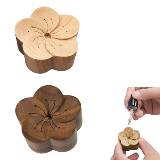 アロマディッシュアロマディフューザー木製(2個セット)置き型消臭天然木ケヤキ瞑想安眠アロマディフュ..