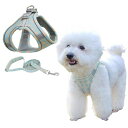KUVEELAPETペット用ハーネス&リードセット犬猫胴輪反射光ストリップ付き調節可能お散歩お外出着脱簡単小型犬中型犬大型犬((チェック柄)ブルー+オレンジXS...