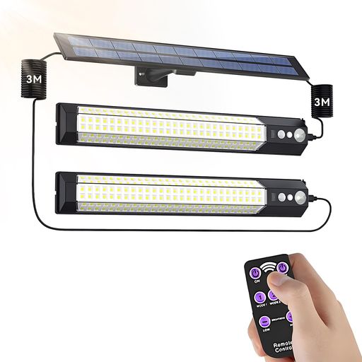 防犯、停電対策、ガレージ照明 超高輝度照明: 昼光色7700Kの超高輝度LEDを158個採用し、2500ルーメンという圧倒的な明るさを実現しています。3面発光デザイン、照射角約180°で広い範囲を照らし、超拡散な明るさを実現しました。高さ3m以内の場所に設置した場合、最大約5-8mまで検知可能です。 大容量バッテリー搭載: 各ライト2000mAh大容量のバッテリーが内蔵されており、フル充電で雨の日でも日当たりの時間が短い冬でも長時間使用しても心配がありません。玄関、軒先、庭、廊下、パーク、ガーデン、ポスト、ベランダ、駐車場など場合に大活躍します。 3つの智能モード搭載: 付属リモコンで3つの智能モードを簡単に切り替えられます。人感センサーモード:夜や暗くなると、普通は点灯しない。人や動物の動きを検知すると点灯,動きがなくなってから約20秒後に自動消灯。省エネナイトモード:夜や暗くなると、自動的に弱光点灯します。人や動物を検知すると高輝度に切り替わり。動きがなくなると約20秒後弱い光で点灯状態に戻ります。常夜灯モード:暗くなると自動的に中輝度で点灯(常時点灯)。
