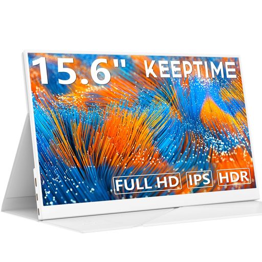 KEEPTIME モバイルモニター 15.6” 1080P IPS非光沢 薄型 軽量 USB-C HDMI ノートPC/スマホ/ゲーム機対応 銀白色