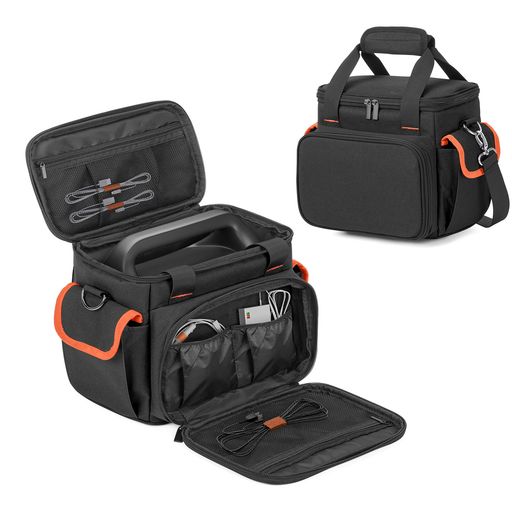 【サイズ】サイズ:24x14.5x20CM。このポータブル電源バッグは、Jackery Explorer 240/400と互換性があります。または、ご注文の前に、ポータブル電源のサイズが適切かどうかを確認してください。 【高品質な素材&amp;優れる安定性】ポータブル電源ケースの外側は、高品質のナイロン素材と撥水加工のポリエステルでを採用し、耐久性及び耐引裂性のある物です。内部が保護層の設計により、クッション材が入っているクッションマットで衝撃に耐えられ、完全な保護を提供しています。 【多機能】ポータブル電源収納バッグには、2つのサイドポケットと1つのフロントポケットあります。ポータブル電源の収納だけでなく、ACアダプター、充電器、充電ケーブルなども収納できます。滑り止めパッドを備えた防水ボトムは、地面との摩擦を減らします。貴重なポータブル電源をあらゆる方向から保護します。 【持ち運び便利】パッド入りハンドルと調節可能なパッド入りショルダーストラップがあって、肩への負担を大幅に軽減します。ショルダーストラップは取り外しが可能であり、長さの調整もできるため男女問わず使いやすい収納バッグとなっております。