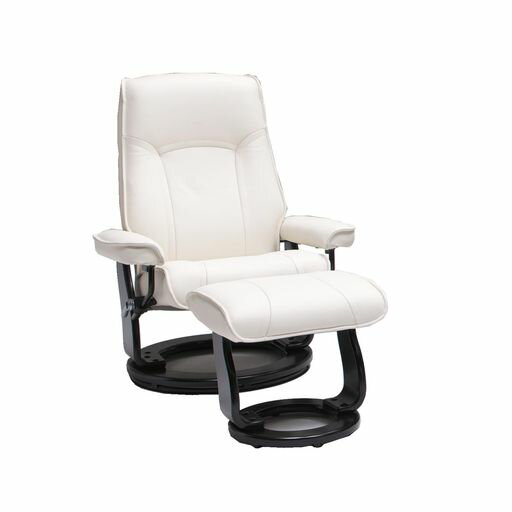 リクライニングチェア1人用映画鑑賞パーソナルチェア革、合成皮革ホワイト462549