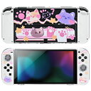 DLseegoSwitchOLEDケースSwitchOLED分体式スイッチ有機elモデルカバー全面保護軽薄量滑り止め汚れ防止耐衝撃着脱簡単TPU製アナログスティックカバーダイヤモンドカット耐久性手触り良い猫ピンク