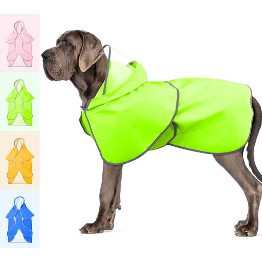 犬レインコート-反射犬カッパ犬用レインコート帽子付き、防水軽量犬用レインジャケット、ハーネスホール付き、梅雨対策調節可能な犬用ポンチョ散歩用小型、中型、大型犬用...