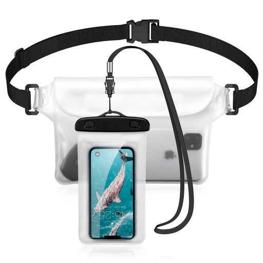 MILPROX防水ポーチ防水バッグセットIPX8認証三重チャック小物収納プール海潜水温泉お風呂アウトドア大容量ウエストポーチ顔識別タッチ対応小物収納&調節可能6.7インチまでのスマホに対応…