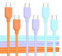 CABLEMATTERS3本セット超柔軟USB-C充電ケーブル1.8M、60WUSBタイプCケーブル(オレンジ/ブルー/パープル)、APPLECARPLAY/ANDROIDAUTO対応、IPHONE15/15PRO/15