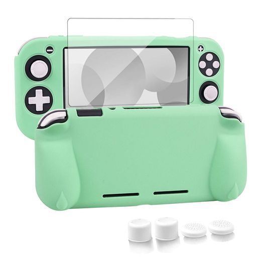 switchliteカバースイッチライトケースシリコン素材ソフトカバー柔らかい一体式全面保護耐衝撃特殊ハンドル薄型軽量快適な手触り着脱簡単防水防塵スタンド機能スティックカバー4つ液晶…