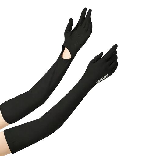 【UPF50+・徹底した紫外線対策】指先から二の腕までカバーする手袋一体型。強い日差しから大切な素肌を守り抜く、最高基準UPF50+の優れたUVカット率を誇るロング丈アームカバーです。一般的な腕だけを覆うタイプとは異なり、手袋とアームカバーが一体化したデザインを採用。二の腕から手の甲、そして日焼けしやすい指先まですっぽりと包み込み、紫外線によるダメージやうっかり日焼けを徹底的にブロックします。長時間の屋外活動でも、何度も日焼け止めを塗り直す手間が省け、サッと着用するだけで完璧なUV対策が完了します。※モニター環境や光線の関係で、画像と実物の色合いが若干異なって見える場合がございます。ご了承ください。 【極上の接触冷感・超軽量で肌に優しい通気性素材】極上の快適さを実現 素肌に直接触れるものだからこそ、素材の質と着心地には徹底的にこだわりました。肌に触れた瞬間にひんやりと感じる接触冷感素材(アイスファブリック)を採用しており、猛暑日でも極上の涼しさと心地よさを提供します。非常にふんわりと柔らかく、まるで第二の肌のようにしなやかにフィットする「超軽量」設計で、長時間着用しても圧迫感やストレスを感じさせません。