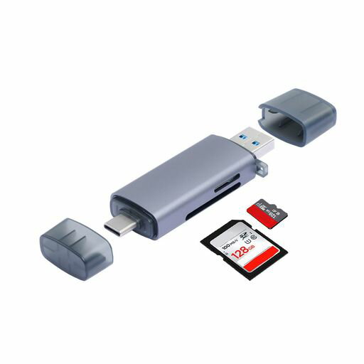 SDカードリーダーType-COTG対応2in1USB3.0MicroSD高速伝送5Gbps対応Androidスマートフォン/タブレット..