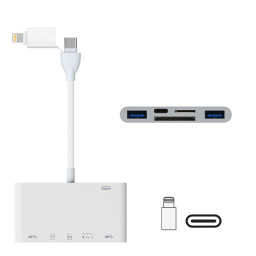 2025MFIǧʡSDɥ꡼6IN2TYPE-C/IPHONEɥ꡼USB/TYPE-C/LIGHTNING/SD/T...