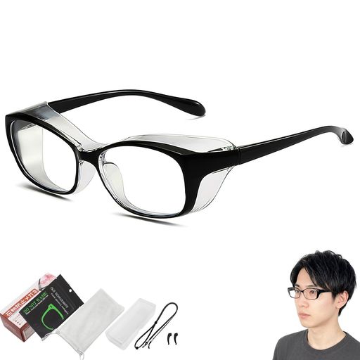 ✅【大人用花粉防止メガネ・透明フード設計】星(塗り潰し)花粉カット率99%以上/ブルーライトカット35%/UVカット99%を実現。透明フードとせり出したレンズ構造が、額との隙間を最小限に抑え、目元をしっかりガード。自然な見た目でかけやすく、フードを旧モデルより深く設計したことで、花粉や飛沫・黄砂・ホコリまでしっかりブロックします。※この花粉対策グラスは、スポンジ等で肌に密着させるタイプとは異なり、レンズのみの仕様となっているため、完全に内部をガードすることはありません。大人向けにデザインされた「花粉対策メガネ」です ✅【目立たない透明フード設計】透明フードが目立たず、超弾性樹脂TR90製の軽量テンプルでフィット感抜群。ハイカーブ仕様が顔を包み込み、フレーム上部と下部に花粉侵入防止構造を採用。テンプル内側に位置するフードは目立ちにくく、自然な見た目を実現。透明フードが顔に密着し、花粉・ホコリ・紫外線から目を守ります ✅【両面高性能くもり止めコート】PC製透明レンズの両面に高性能くもり止めコートを施し、長時間使用でも曇りにくい快適な視界を確保。付属のくもり止めクロスで拭くだけで効果が持続します。