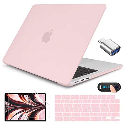 CISSOOK MacBook Air 13.6 インチ 2022-2026年 つや消し 淡い ピンク おしゃれ 新型 A2681 M2 A3113 M3 A3240 M4 A3449 M5 対応 mac book air 13 カバー