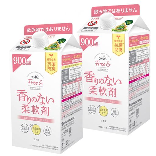 【まとめ買い】ファーファフリー&(フリーアンド)柔軟剤無香料詰め替えエコパック900mlx2個