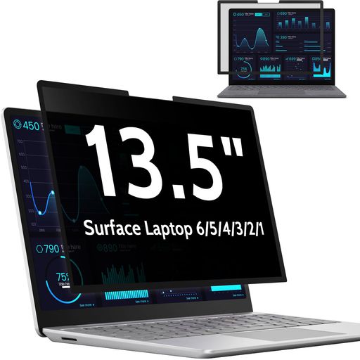 SurfaceLaptop6/5/4/3/2/1用13.5インチ覗き見防止フィルターノサクション式吸着式保護フィルム粘着タイ..