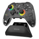 C8PCコントローラー充電ドック、RGBバックライト、ワイヤレスコントローラ1000HzーWindowsPC・Android・iOS・Switch・Mac・Steamに対応ドリフト防止ホールスティックホールトリガーSwitchスリープ解除