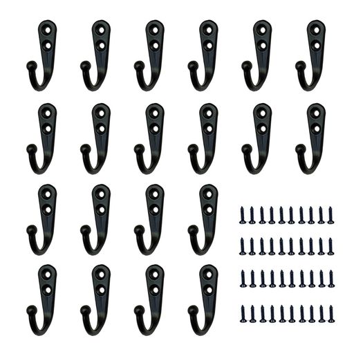happykau壁掛けフック20個セット金具壁付けフック高耐荷重アンティーク調コート掛けハンガーフック壁ネジ付き壁かけ吊り下げ収納帽子洋服掛け玄関浴室寝間台所キ...