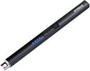 プラズマライター電子ライター点火ライター電気USBライター電量表示充電式火起こし無炎防風スリムろうそくBBQお墓参りアウトドア用ライター(黒)