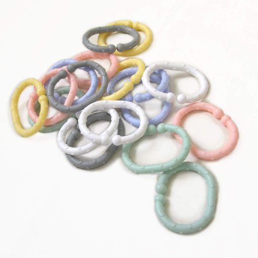 SmartStart歯固め&おもちゃの紛失防止につり下げC環リングリンカブルパステル18個(x1)