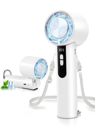 ハンディファン冷却プレート付き【2025夏新登場・大風量x極冷感】携帯扇風機静音小型ハンディ扇風機100段階風力調節強力送風卓上扇風機手持ちType-C充電式長時間稼働小型ミニファン折り…