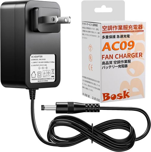 空調作業服 BURTLEバートル AC09 IC01 バッテリー充電器 AC2140 AC09-3 互換代替品...