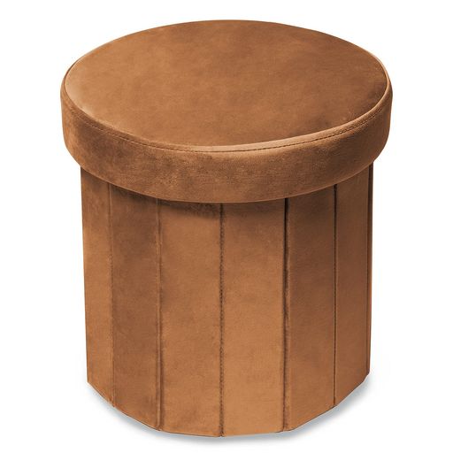Phantoscopeベルベット収納スツールオットマン28L折りたたみ式収納ボックスおしゃれ丸フットスツール耐..
