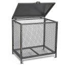 RXAKUDEDO245Lゴミ箱屋外屋外ゴミ箱ゴミネットボックス蓋ありからす除け簡単組立70X50X70CM防風/防火ゴミ収集ボックス電気めっきプロセス防錆