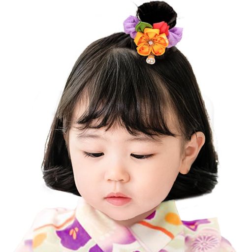[OTAKUMARKET] 髪飾り ヘアゴム 七五三 三歳 袴 和風 着物 和装 卒業式 つまみ細工 浴衣 まみ細工 花 成人式 振袖 キッズ 子供 こども 女の子 雛祭り ひな祭り お宮参り お正月 祭り 和柄ちりめ…