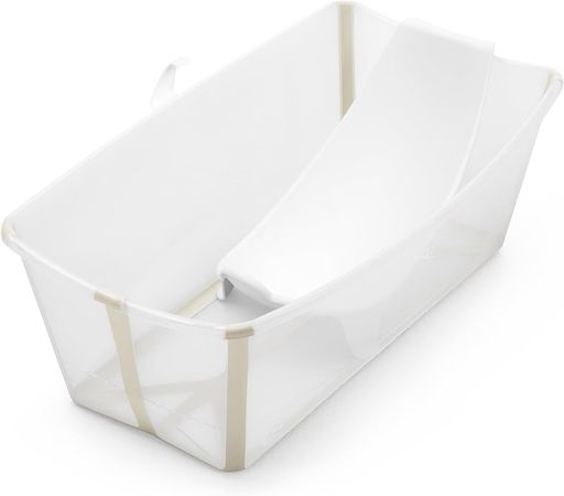 Stokke(ストッケ)ベビーバス【本体+ニューボーンセット】フレキシバス沐浴折り畳み折りたたみ赤ちゃんお風呂新生児から4歳頃までサンディベージュベビー用家具新生児をしっかりサポー…
