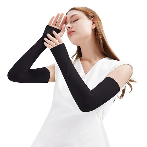 [Pawinpaw]アームカバーUVカットレディース腕カバー【指掛けタイプ/接触冷感/UPF50+/吸汗速乾/ストレッチ/抗菌防臭】ロング丈ひんやりアームスリーブ袖カバー紫外線対策日焼け防止スポーツ&…