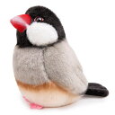 LILIZZHOUMAXリアルなジャワスズメのぬいぐるみ動物、灰色の鳥のぬいぐるみ、かわいいぬいぐるみ、女の子のおもちゃ、子供へのクリスマスプレゼント、泣いている赤ちゃん、家の装飾、高…