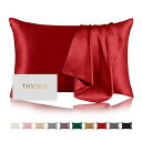 THXSILK ピローケース シルク 無地 隠しジッパー 100%シルク 両面 最高グレード6A OEKO認証済み 良い通気性 摩擦軽減 美髪・美肌 敏感肌 睡...