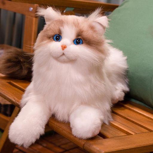 Chongker 猫ぬいぐるみ リアル 本物そっくり ハンドメイド やさしい手触り,可愛く癒しネコ ぬいぐるみ猫好きな人、お母さん、子供、お年寄りへの誕生日記念日 プレゼント (加重ラグドール)