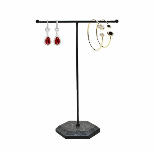 ジュエリースタンドディスプレイネックレスホルダーTバーメッキメタル卓上ジュエリーオーガナイザータワーショージュエリー吊り下げペンダントイヤリングブレスレットリングアクセ…