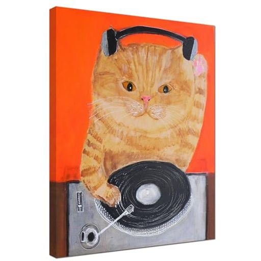 猫 ポスター イラスト 絵画 漫画 アートパネル 動物 かわいい 猫 キャンバス アー...