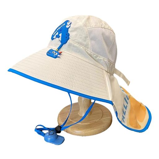 [LEZOOY]キッズ夏UPF50+フラップキャップメッシュ速乾通気吸汗あご紐ン広いつば太陽の帽子調節可能な柔らかいUVカットハット幼児サファリハット日焼け止め入園海遊び旅行ビーチハット春…