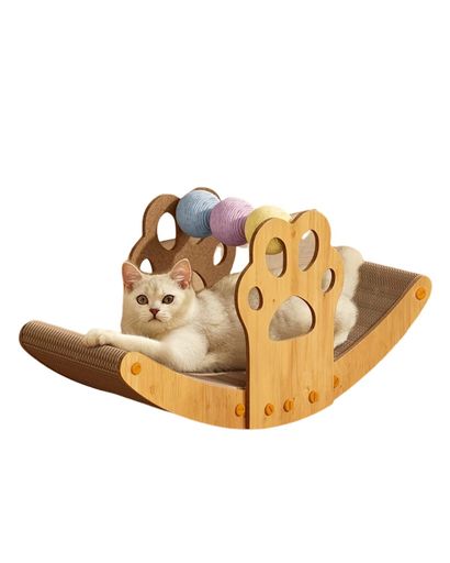 CHMKSTC猫爪研ぎ段ボール猫爪とぎベッドソファ型猫おもちゃカラフルな回転ボール高密度耐久とぎカスが..