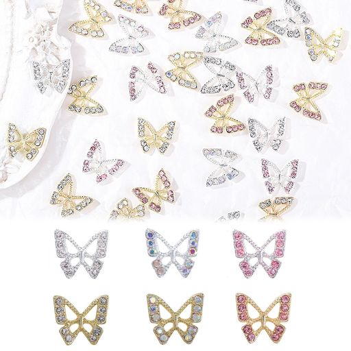 ネイルパーツ蝶々30個セット3D立体蝶型キラキラネイルラインストーンアクセサリーオーナメント光沢大きめ可愛いネイルパーツデコレーションパーツジュエリーパーツ手作り手芸ハンド…